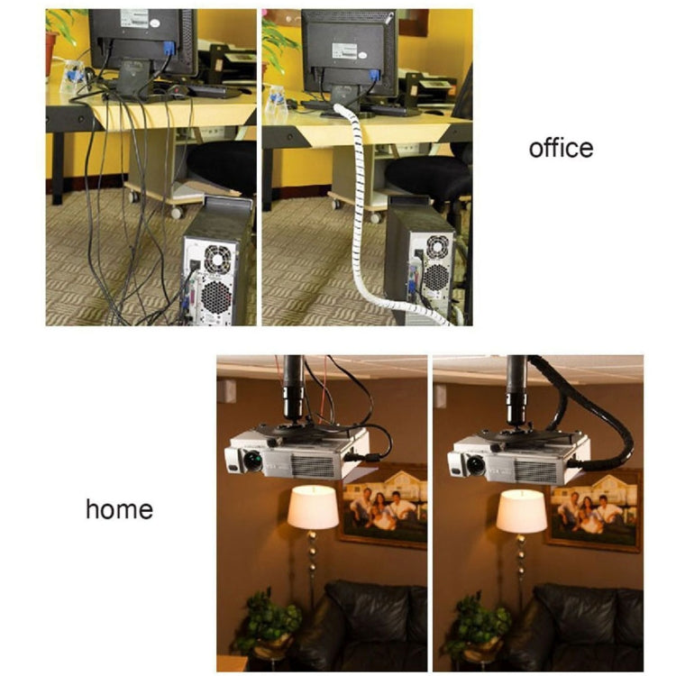 9m PE Spiral Pipes Wire Winding Organizer Tidy Tube, Nominal Diameter: 10mm(White) - Computer & Networking by buy2fix | Online Shopping UK | buy2fix