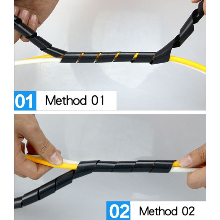 7m PE Spiral Pipes Wire Winding Organizer Tidy Tube, Nominal Diameter: 12mm(Black) - Cable Ties & Organizers by buy2fix | Online Shopping UK | buy2fix