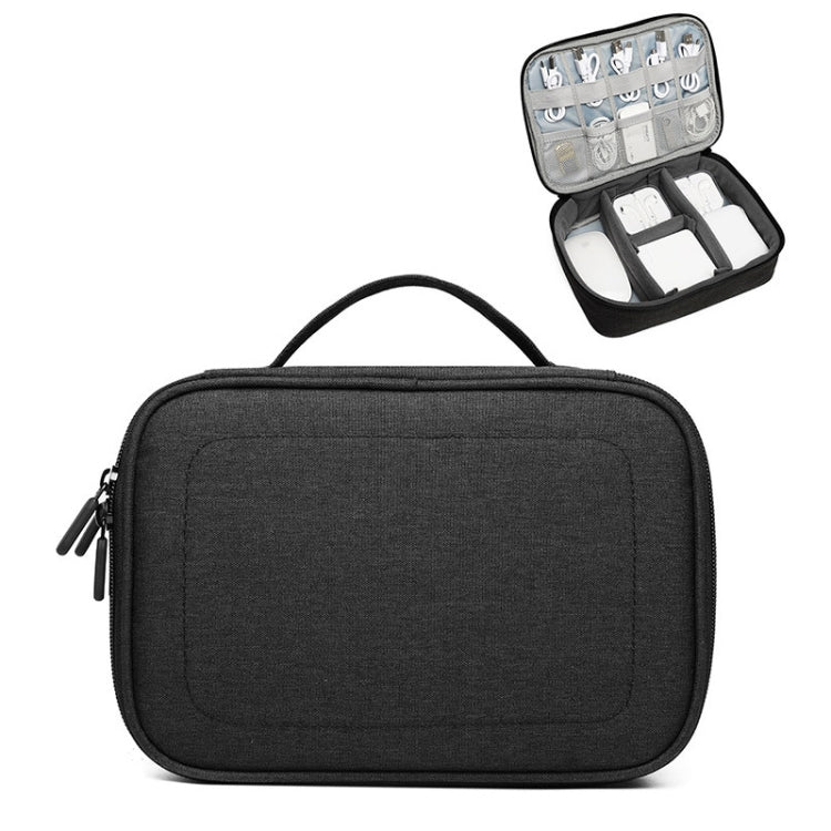 Multi-function Headphone Charger Data Cable Storage Bag, Single Layer Storage Bag, Size: 23x16x7cm(Black) - Other by buy2fix | Online Shopping UK | buy2fix