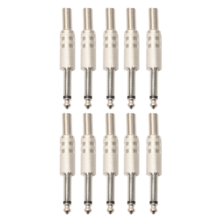 10 PCS 2 Pin 6.5mm Plug Zinc Alloy Welded Type Audio Connector 6.35 Audio Plug - Consumer Electronics by buy2fix | Online Shopping UK | buy2fix