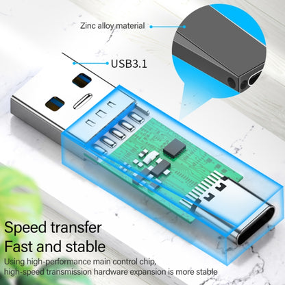 ADS-613 USB 3.1 Male to USB-C / Type-C Female Adapter (Silver) - Type-C Adapter by buy2fix | Online Shopping UK | buy2fix