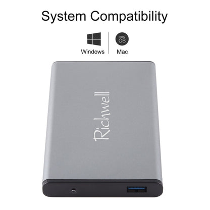 Richwell SATA R2-SATA-2TB 2TB 2.5 inch USB3.0 Super Speed Interface Mobile Hard Disk Drive(Grey) - External Hard Drives by Richwell | Online Shopping UK | buy2fix