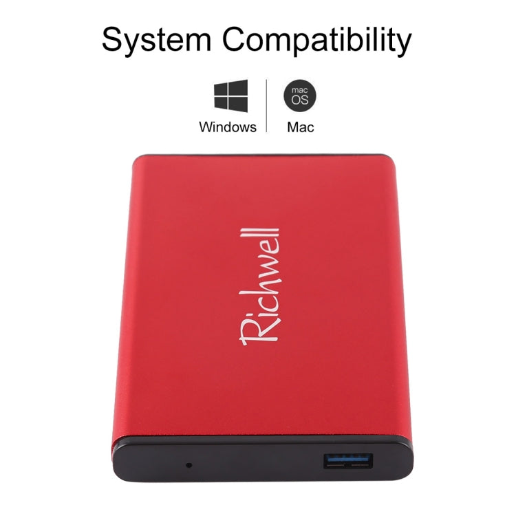 Richwell SATA R2-SATA-160GB 160GB 2.5 inch USB3.0 Super Speed Interface Mobile Hard Disk Drive(Red) - External Hard Drives by Richwell | Online Shopping UK | buy2fix