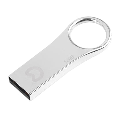 eekoo 16GB USB 2.0 Waterproof Shockproof Metal Ring Shape U Disk Flash Memory Card (Silver) - USB Flash Drives by eekoo | Online Shopping UK | buy2fix