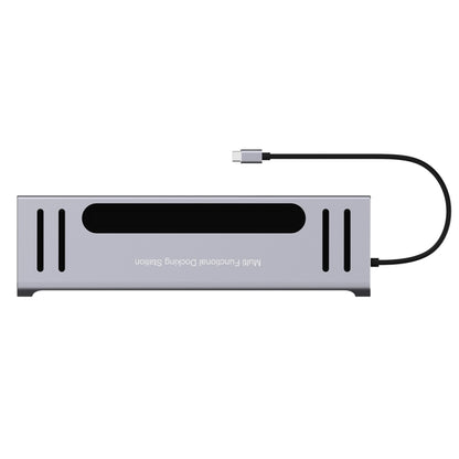 Onten 9199 12 in 1 USB-C / Type-C to USB-C / Type-C + TF / SD Card Slot + RJ45 + 3.5mm Audio + PD USB-C / Type-C Charging + 2 HDMI + 4 USB 3.0 Ports Multifunctional HUB Converter Docking Station - USB HUB by Onten | Online Shopping UK | buy2fix