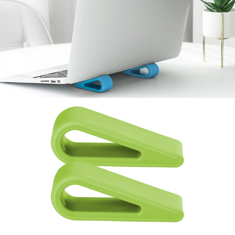 2 PCS Simple Notebook Computer Bracket Adjustable Height Increase Heat Dissipation Base Pad Holder (Green) - Computer & Networking by buy2fix | Online Shopping UK | buy2fix