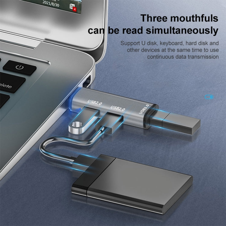 ADS-302C 3 In 1 Multi-function Type-C / USB-C HUB Docking Station (Silver) - Computer & Networking by buy2fix | Online Shopping UK | buy2fix