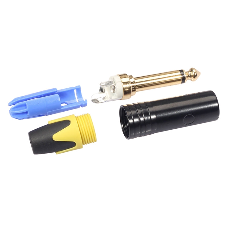 10 PCS TC202 6.35mm Gold-plated Mono Sound Welding Audio Adapter Plug(Yellow) - Consumer Electronics by buy2fix | Online Shopping UK | buy2fix