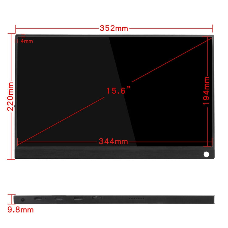 15.6 inch 1080P 178 Degree Wide Angle HD Portable Touch IPS LED Display Monitor - Consumer Electronics by buy2fix | Online Shopping UK | buy2fix