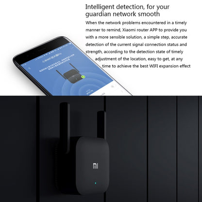 Original Xiaomi Mi WiFi Amplifier Pro 300Mbps WiFi Smart Extender Router with 2x2 External Antennas, US Plug(Black) - Wireless Routers by Xiaomi | Online Shopping UK | buy2fix