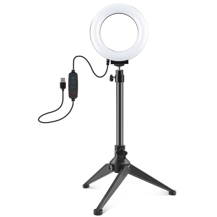 PULUZ 4.7 inch 12cm USB 3 Modes Dimmable LED Ring Vlogging Photography Video Lights + Desktop Tripod Holder with Cold Shoe Tripod Ball Head - Ring Light by PULUZ | Online Shopping UK | buy2fix