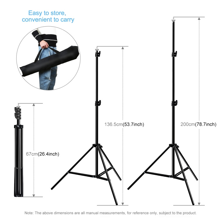 PULUZ 2.9x2m Photo Studio Background Support Stand Backdrop Crossbar Bracket Kit with Red / Blue / Green Polyester Backdrops - Solid Color by PULUZ | Online Shopping UK | buy2fix