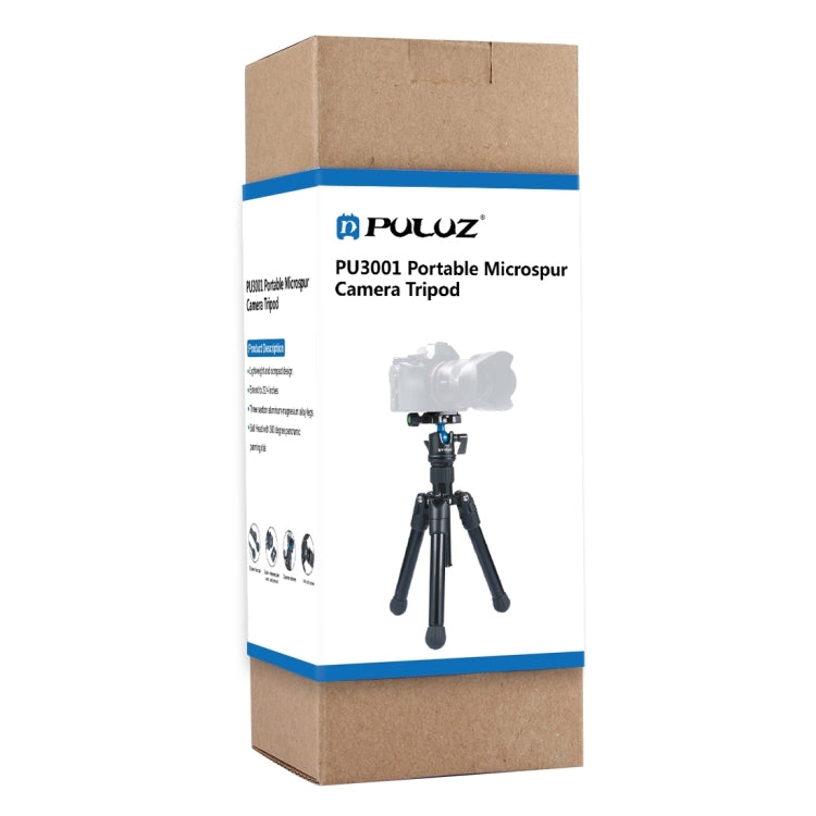 PULUZ  Pocket Mini Microspur Photos Magnesium Alloy Tripod Mount with 360 Degree Ball Head  for DSLR &  Digital Camera, Adjustable Height: 24.5-57cm, Load Max: 3kg - Tripods by PULUZ | Online Shopping UK | buy2fix