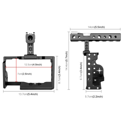 PULUZ Video Camera Cage Stabilizer with Handle for Sony A6600 / ILCE-6600(Black) - Camera Cage by PULUZ | Online Shopping UK | buy2fix