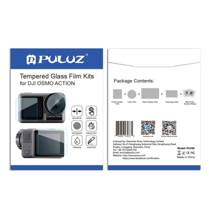 PULUZ Lens + Front and Back LCD Display 9H 2.5D Tempered Glass Film for DJI Osmo Action - Protective Film & Stickers by PULUZ | Online Shopping UK | buy2fix