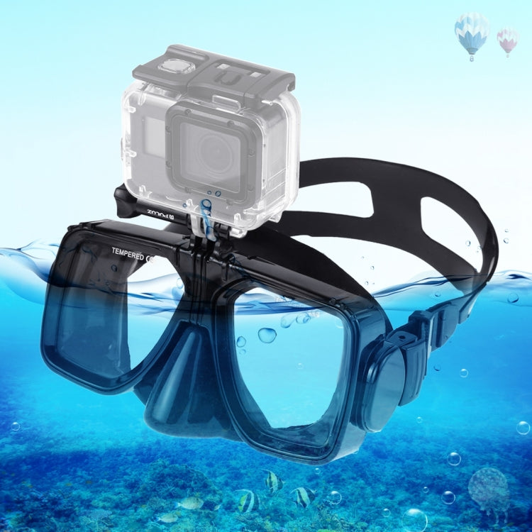 PULUZ Water Sports Diving Equipment Diving Mask Swimming Glasses for GoPro, Insta360, DJI and Other Action Cameras(Black) - Diving Mask by PULUZ | Online Shopping UK | buy2fix