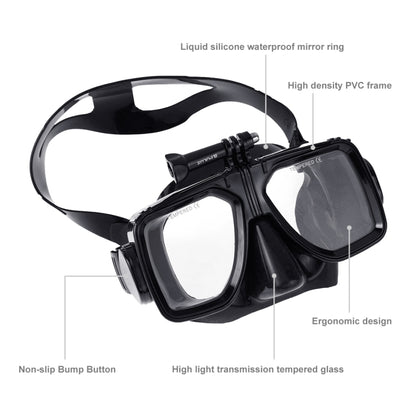 PULUZ Water Sports Diving Equipment Diving Mask Swimming Glasses for GoPro Hero11 Black / HERO10 Black / HERO9 Black /HERO8 / HERO7 /6 /5 /5 Session /4 Session /4 /3+ /3 /2 /1, Insta360 ONE R, DJI Osmo Action and Other Action Cameras(Black) - DJI & GoPro Accessories by PULUZ | Online Shopping UK | buy2fix