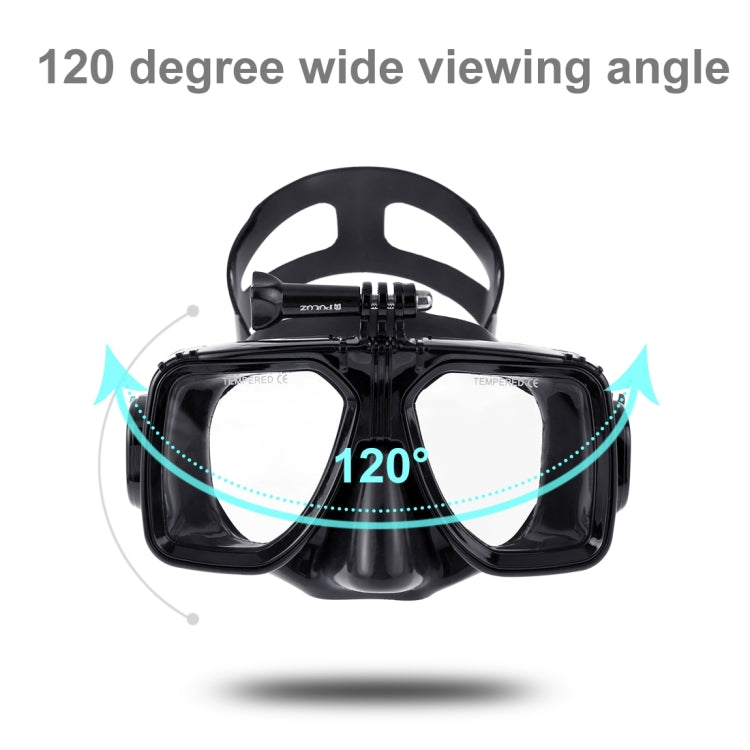 PULUZ Water Sports Diving Equipment Diving Mask Swimming Glasses for GoPro, Insta360, DJI and Other Action Cameras(Black) - Diving Mask by PULUZ | Online Shopping UK | buy2fix