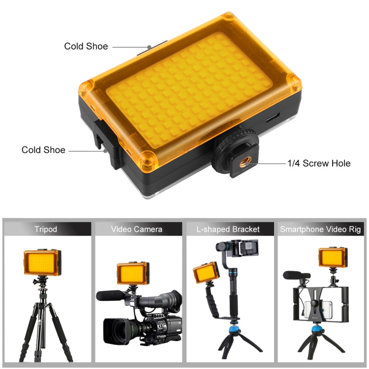 PULUZ Pocket 104 LED 1800LM Professional Vlogging Photography Video & Photo Studio Light with White and Orange Magnet Filters Light Panel for Canon, Nikon, DSLR Cameras -  by PULUZ | Online Shopping UK | buy2fix