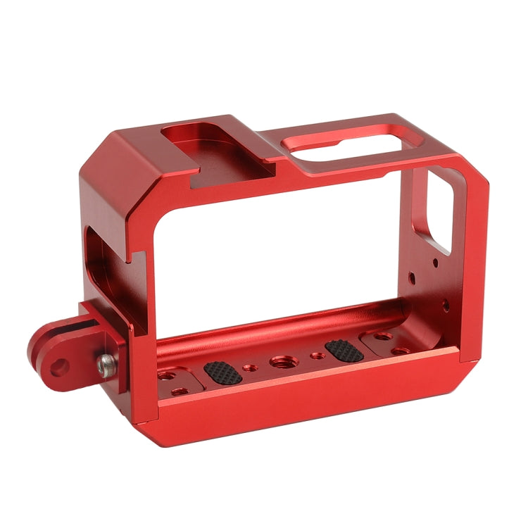 PULUZ Aluminum alloy Frame Mount Protective Case Cage with Cold Shoe Base Slot & Tripod Base Adapter for Insta360 One R(Red) - Mount & Holder by PULUZ | Online Shopping UK | buy2fix