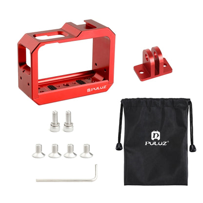 PULUZ Aluminum alloy Frame Mount Protective Case Cage with Cold Shoe Base Slot & Tripod Base Adapter for Insta360 One R(Red) - Mount & Holder by PULUZ | Online Shopping UK | buy2fix