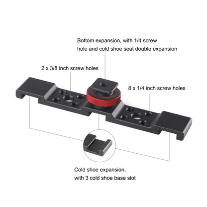 PULUZ Three-head Cold Shoe Bracket Mount(Black) - Stand Bracket by PULUZ | Online Shopping UK | buy2fix