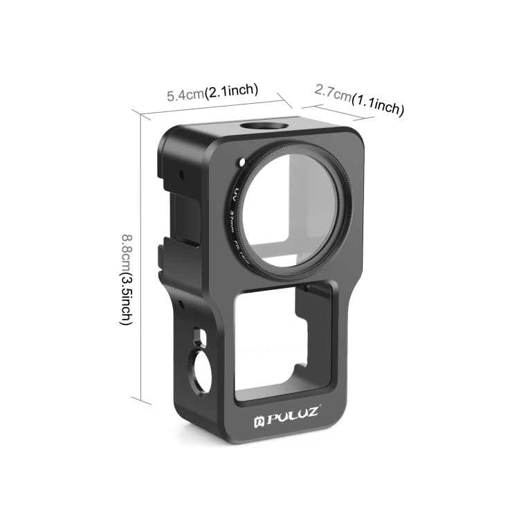 PULUZ CNC Aluminum Alloy Cage for DJI Action 2(Black) - Protection Frame by PULUZ | Online Shopping UK | buy2fix