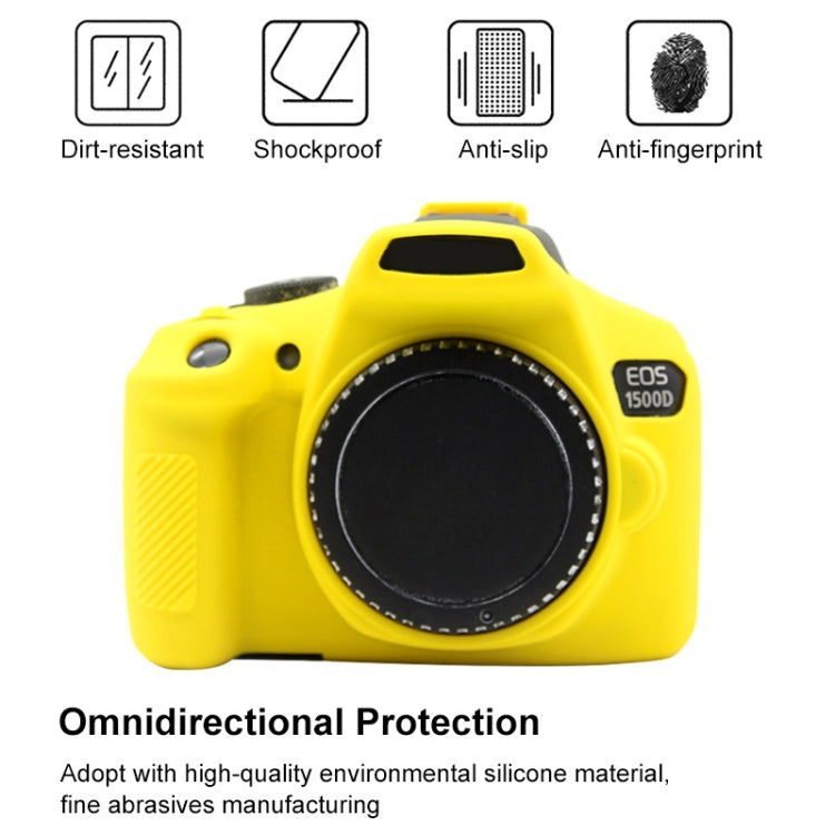 PULUZ Soft Silicone Protective Case for Canon EOS 1300D / 1500D(Yellow) - Protective Case by PULUZ | Online Shopping UK | buy2fix