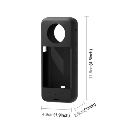 For Insta360 X3 PULUZ Silicone Protective Case with Lens Cover(Black) - DJI & GoPro Accessories by PULUZ | Online Shopping UK | buy2fix