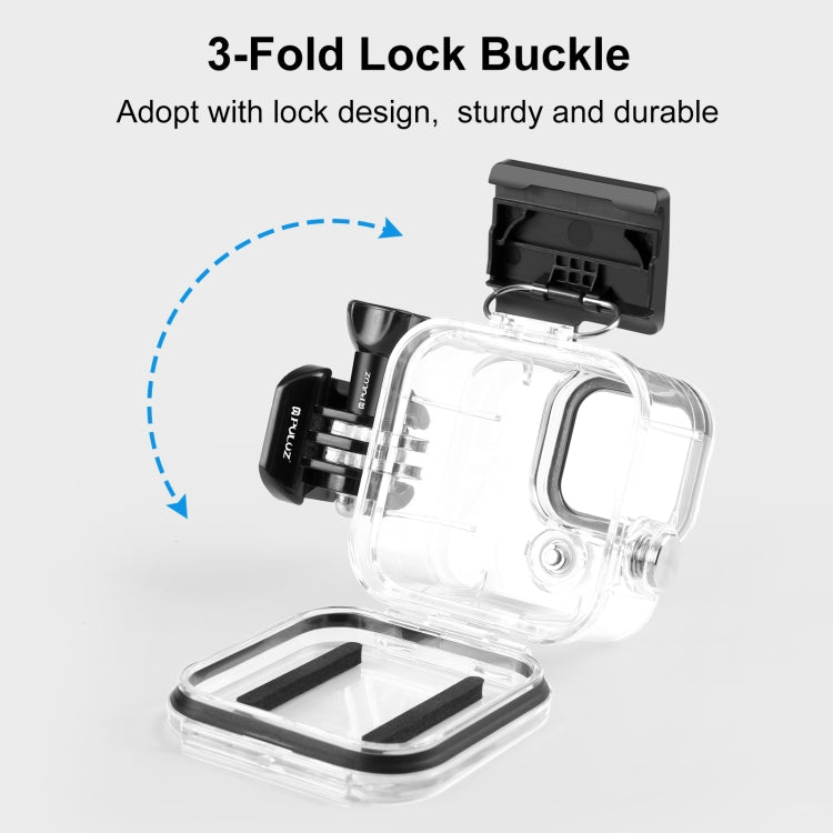 For GoPro Hero11 Black Mini PULUZ 40m Waterproof Housing Protective Case with Buckle Basic Mount & Screw (Transparent) - Waterproof Cases by PULUZ | Online Shopping UK | buy2fix