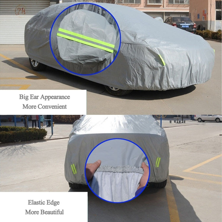 PEVA Anti-Dust Waterproof Sunproof Sedan Car Cover with Warning Strips, Fits Cars up to 5.1m(199 inch) in Length - PE Material by buy2fix | Online Shopping UK | buy2fix