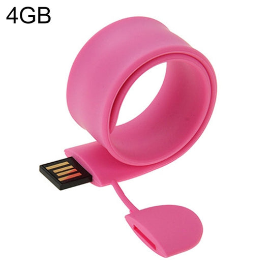 Silicone Bracelet USB Flash Disk with 4GB Memory(Pink) - USB Flash Drives by buy2fix | Online Shopping UK | buy2fix