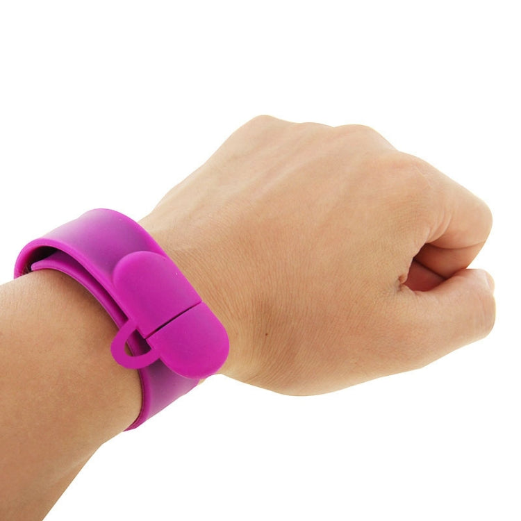 Silicone Bracelet USB Flash Disk with 4GB Memory(Purple) - USB Flash Drives by buy2fix | Online Shopping UK | buy2fix