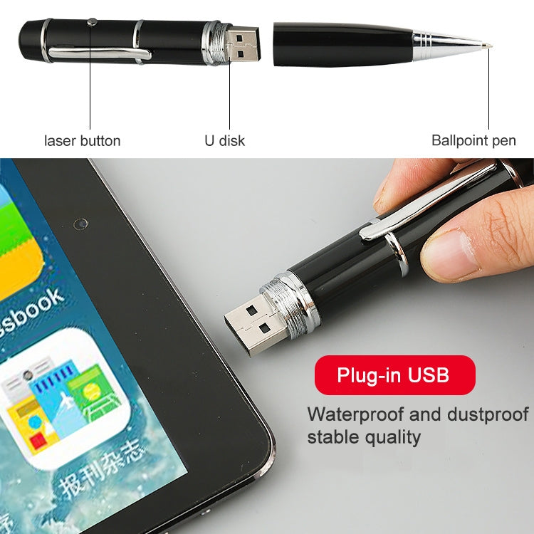 3 in 1 Laser Pen Style USB Flash Disk, Silver (2GB)(Silver) - Computer & Networking by buy2fix | Online Shopping UK | buy2fix