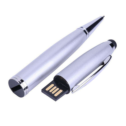 2 in 1 Pen Style USB Flash Disk, Silver (8GB) - Computer & Networking by buy2fix | Online Shopping UK | buy2fix