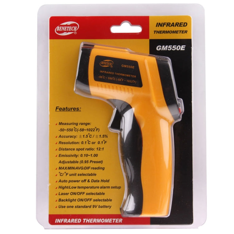 BENETECH GM550E Digital Infrared Thermometer(Yellow) - Digital Thermometer by BENETECH | Online Shopping UK | buy2fix