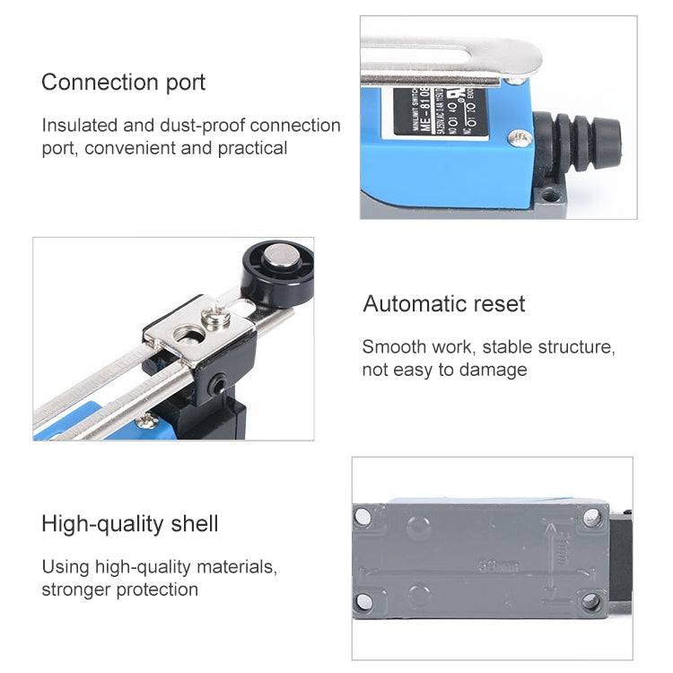 ME-8108 Rotary Adjustable Roller Lever Arm Mini Limit Switch(Blue) - Coating Thickness Gauge by buy2fix | Online Shopping UK | buy2fix