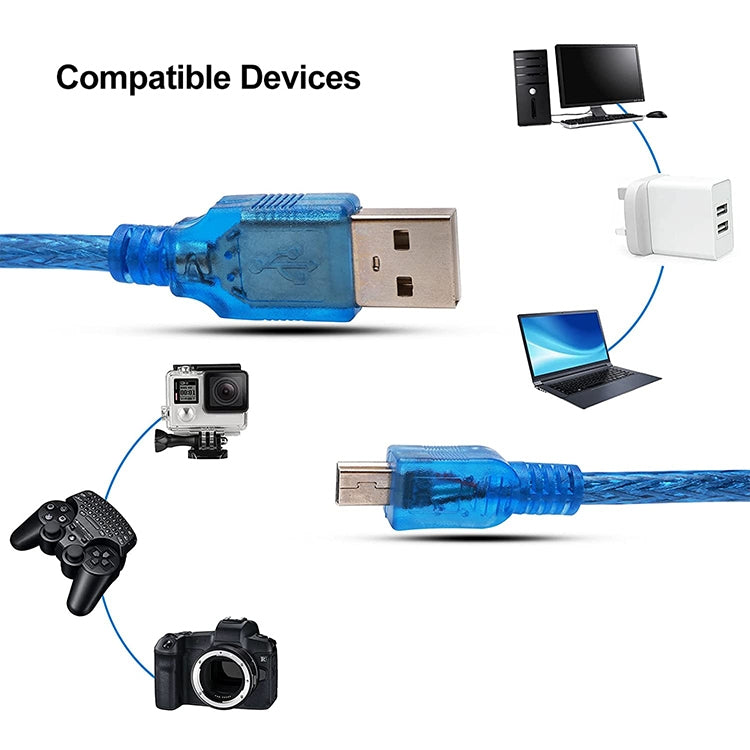 USB 2.0 AM to Mini 5pin USB cable, Length: 30.5cm - USB Cable by buy2fix | Online Shopping UK | buy2fix