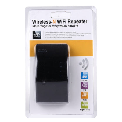 300Mbps Wireless-N WIFI 802.11n Repeater Range Expander(Black) -  by buy2fix | Online Shopping UK | buy2fix