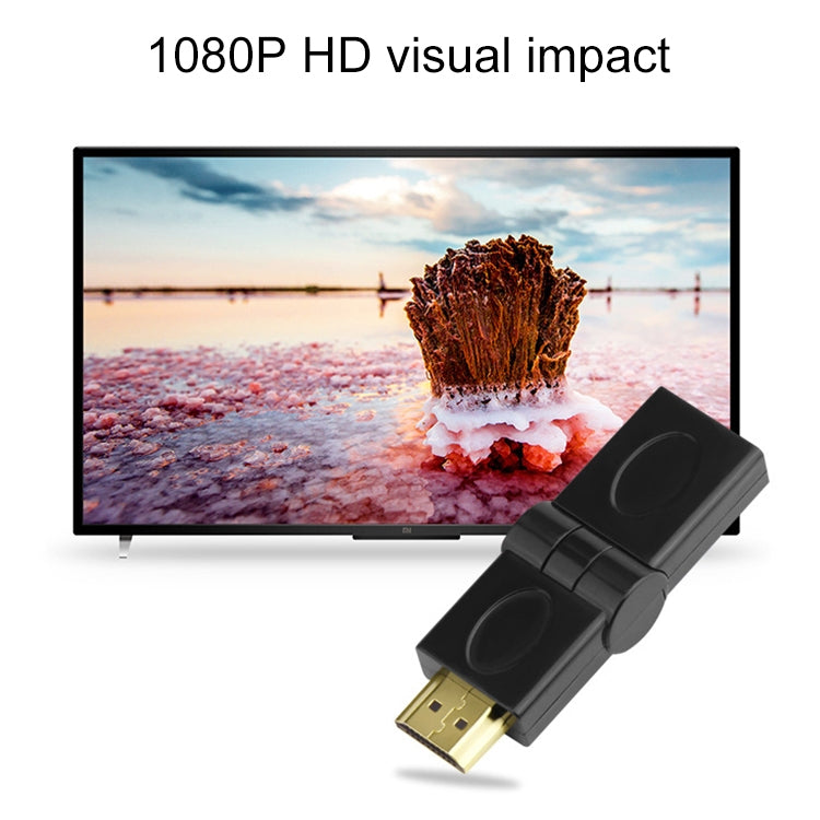 HDMI 19 Pin Male to HDMI 19Pin Female SWIVEL (180 Degree) Adaptor (Gold Plated)(Black) - Adapter by buy2fix | Online Shopping UK | buy2fix