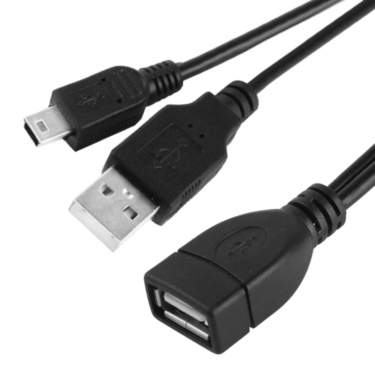 Mini USB Male + USB 2.0 AM to AF Cable with OTG Function, Length: 30cm / 35cm -  by buy2fix | Online Shopping UK | buy2fix