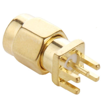 10 PCS Gold Plated SMA Male Jack Socket PCB Edge Mount Solder 0.62 inch RF Connector Adapter -  by buy2fix | Online Shopping UK | buy2fix