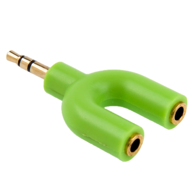 3.5mm Stereo Male to Dual 3.5mm Stereo Female Splitter Adapter(Green) - Splitter Adapter by buy2fix | Online Shopping UK | buy2fix