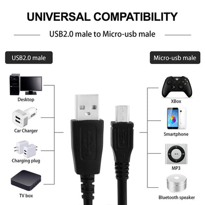 Micro USB to USB Data Sync Charger Cable , Length: 1m(Black) - Micro USB Cable by buy2fix | Online Shopping UK | buy2fix