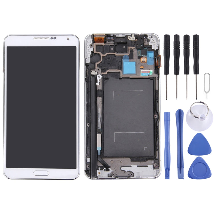 Original LCD Display + Touch Panel with Frame for Galaxy Note III / N900(White) - Repair & Spare Parts by buy2fix | Online Shopping UK | buy2fix