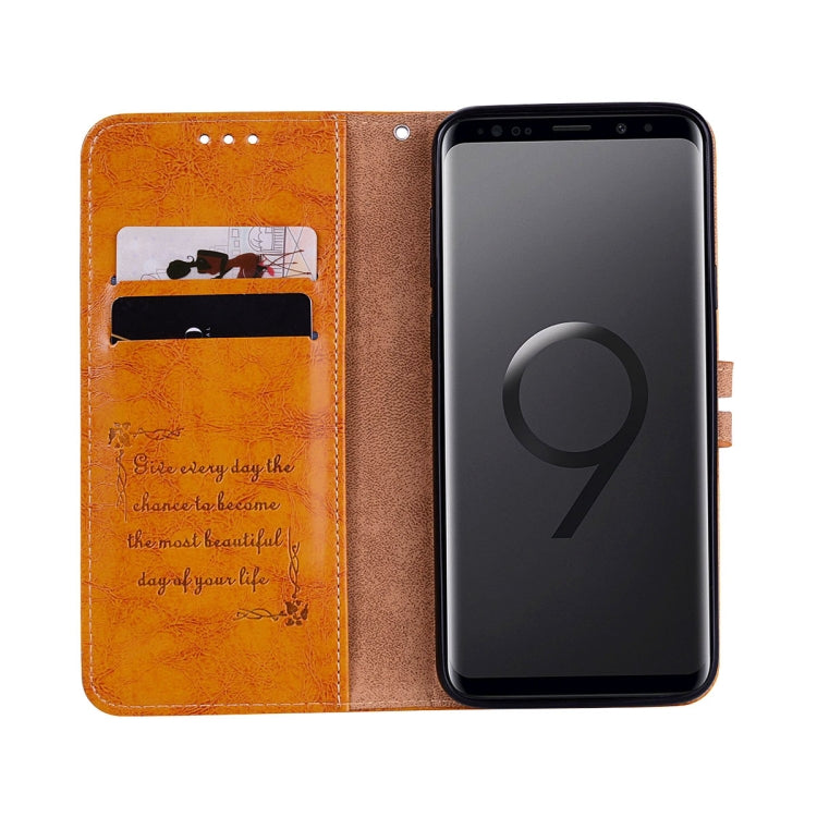 For Galaxy S9 Plus Oil Wax Texture Horizontal Flip Leather Case with Holder & Card Slots & Wallet(Brown) - Galaxy Phone Cases by buy2fix | Online Shopping UK | buy2fix