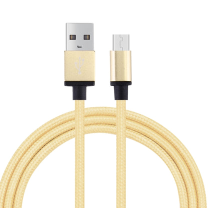 1m Woven Style Metal Head 58 Cores Micro USB to USB 2.0 Data / Charger Cable, For Samsung / Huawei / Xiaomi / Meizu / LG / HTC and Other Smartphones (Light Yellow Gold) - Micro USB Cable by buy2fix | Online Shopping UK | buy2fix