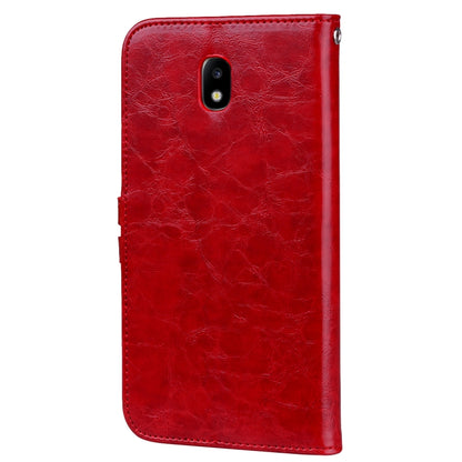 For Galaxy J3 (2017) / J330 (EU Version) Business Style Oil Wax Texture Horizontal Flip Leather Case with Holder & Card Slots & Wallet(Red) - Galaxy Phone Cases by buy2fix | Online Shopping UK | buy2fix