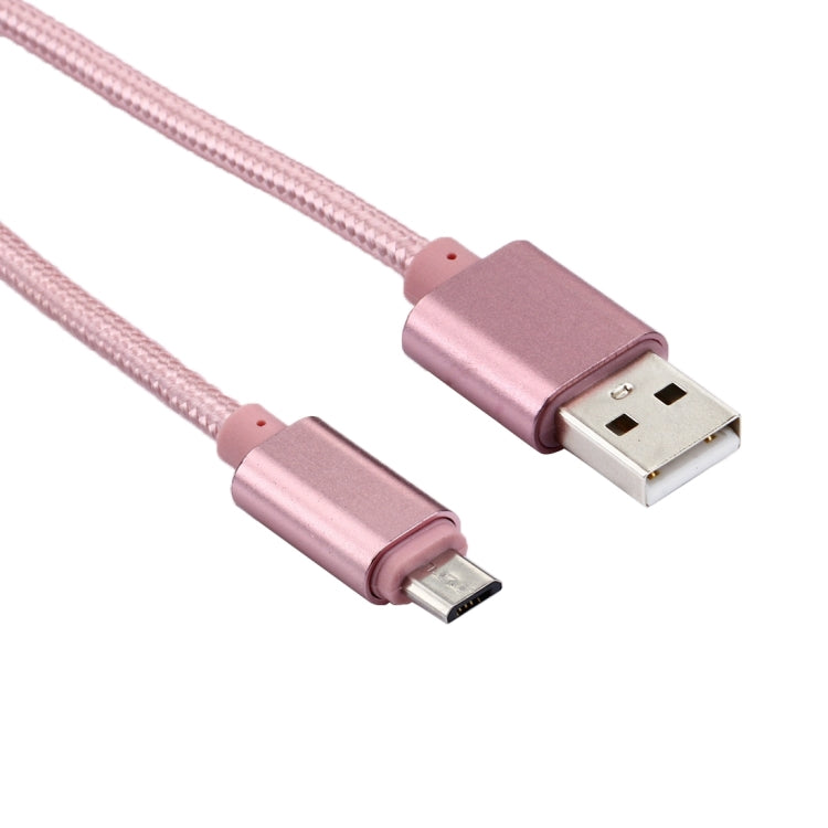 2m Woven Style Metal Head 84 Cores Micro USB to USB 2.0 Data / Charger Cable, For Samsung / Huawei / Xiaomi / Meizu / LG / HTC and Other Smartphones(Rose Gold) - Micro USB Cable by buy2fix | Online Shopping UK | buy2fix