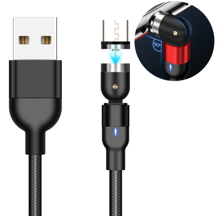 1m 2A Output USB to Micro USB Nylon Braided Rotate Magnetic Charging Cable(Black) - Mobile Accessories by buy2fix | Online Shopping UK | buy2fix